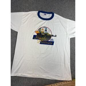 Vtg 80s Drag Racing Simple Pleasure John Fattori Ringer Shirt Mens XL Russell